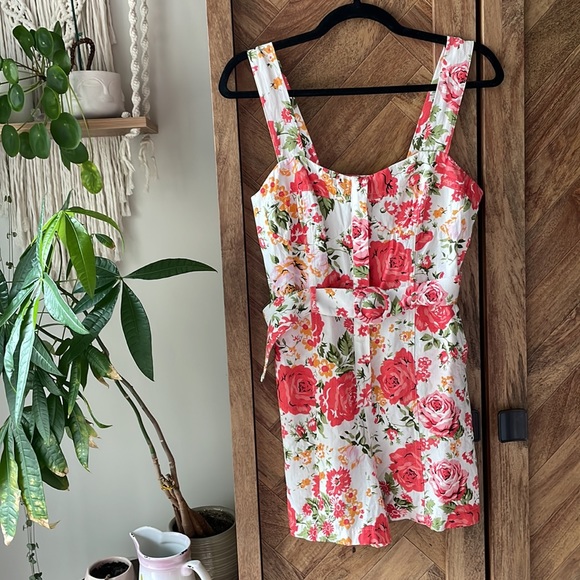 Mango Flower Short Jumpsuit 🌹 • Size Small - Picture 2 of 11